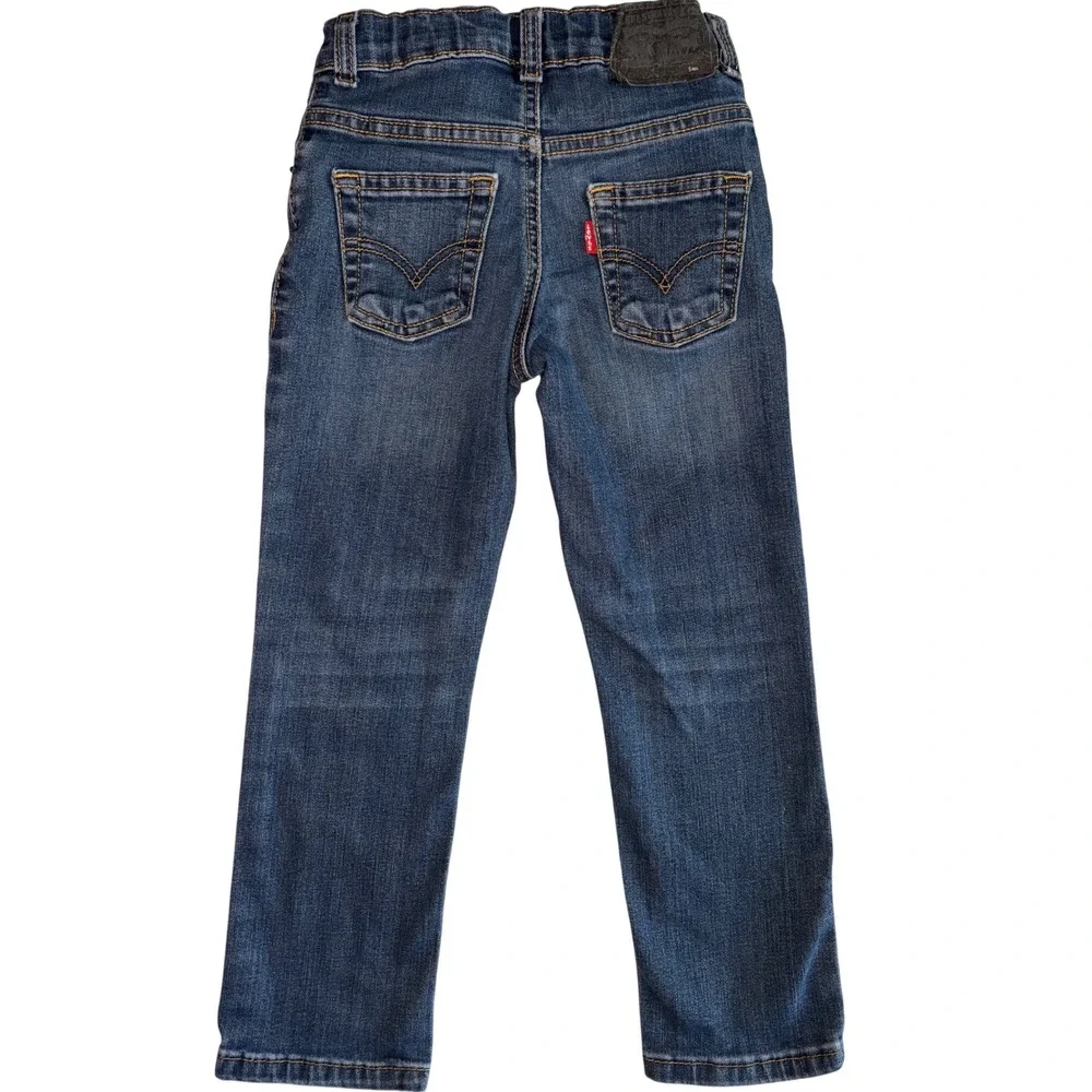 Nautica Levi's Boys 3 Piece Vest Plaid Shirt Jeans Set Size 5 Blue Excellent